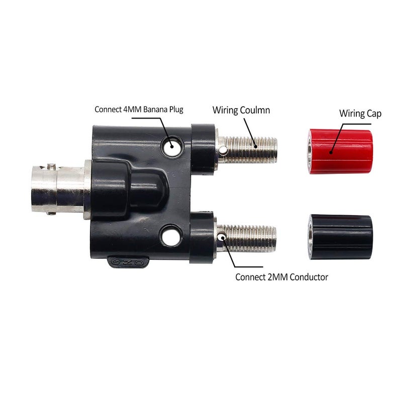 Hxchen BNC Female to Dual 4mm Banana Female Jack Coaxial RF Binding Post Adapter Connector - (5 Pcs) - Image 2